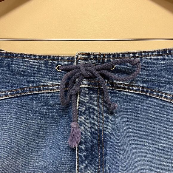 - US Polo Assoc vintage jean shorts tie front Y2K Size 11/12 - Picture 3 of 6